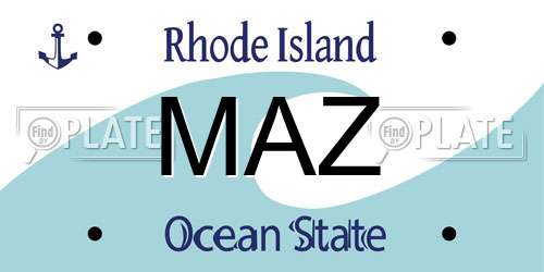 MAZ Rhode Island License Plate