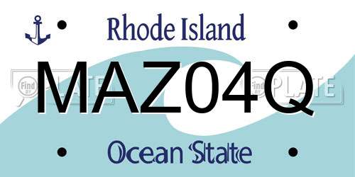 MAZ04Q Rhode Island License Plate