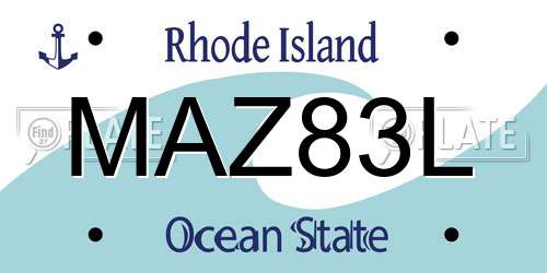 MAZ83L Rhode Island License Plate