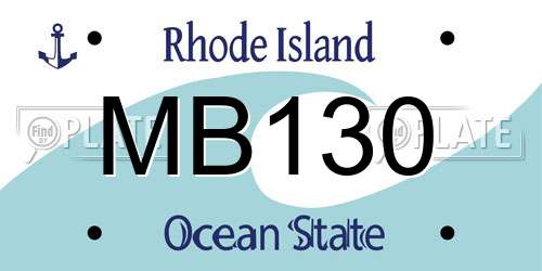 MB130 Rhode Island License Plate