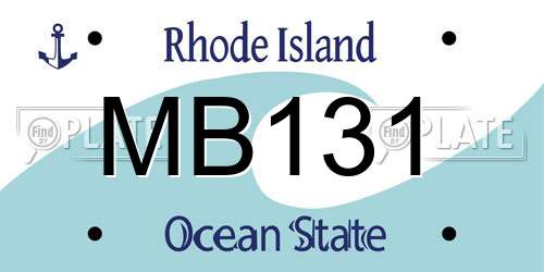 MB131 Rhode Island License Plate