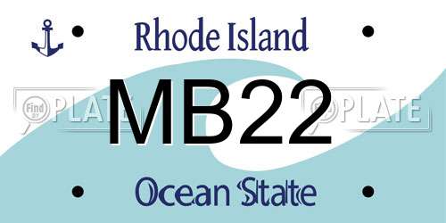 MB22 Rhode Island License Plate