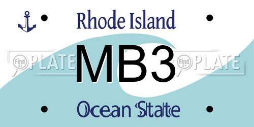 MB3 Rhode Island License Plate