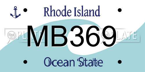 MB369 Rhode Island License Plate