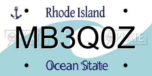 MB3Q0Z Rhode Island License Plate