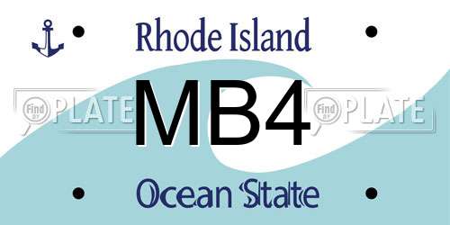 MB4 Rhode Island License Plate
