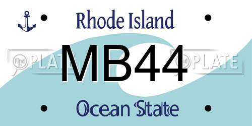 MB44 Rhode Island License Plate