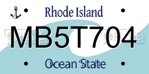 MB5T704 Rhode Island License Plate