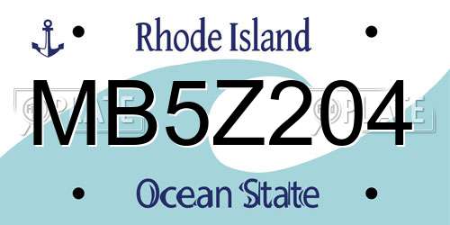 MB5Z204 Rhode Island License Plate