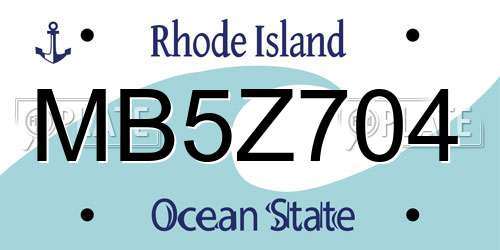 MB5Z704 Rhode Island License Plate