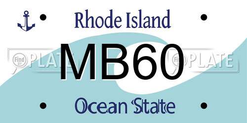 MB60 Rhode Island License Plate