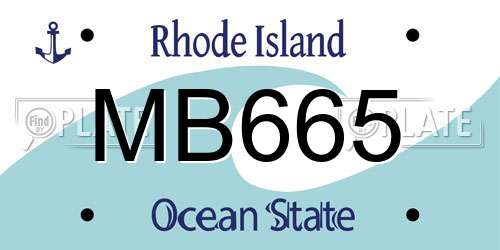 MB665 Rhode Island License Plate