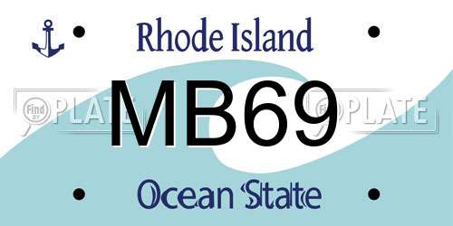 MB69 Rhode Island License Plate
