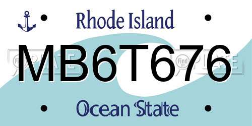 MB6T676 Rhode Island License Plate