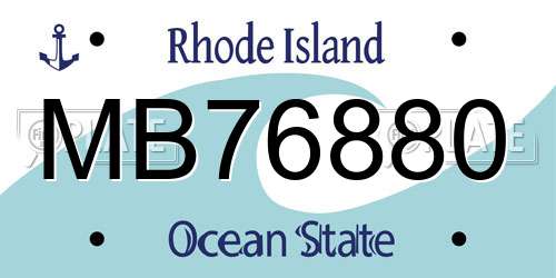 MB76880 Rhode Island License Plate