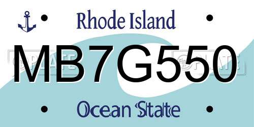 MB7G550 Rhode Island License Plate