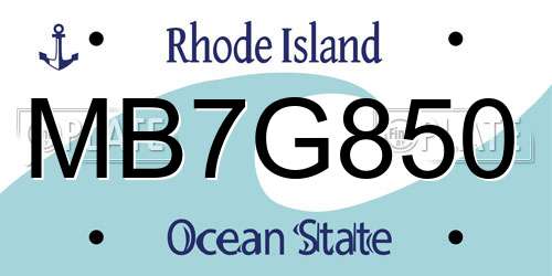 MB7G850 Rhode Island License Plate