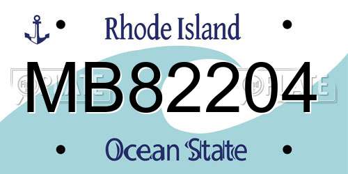 MB82204 Rhode Island License Plate