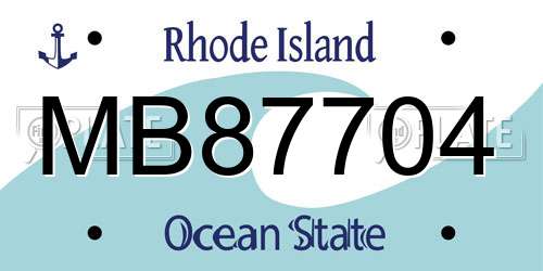 MB87704 Rhode Island License Plate