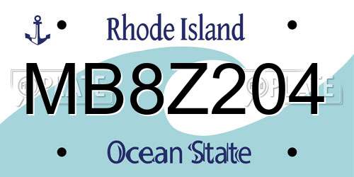 MB8Z204 Rhode Island License Plate