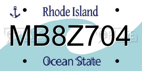 MB8Z704 Rhode Island License Plate
