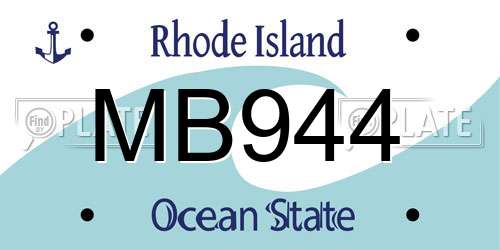 MB944 Rhode Island License Plate