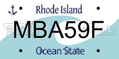 MBA59F Rhode Island License Plate