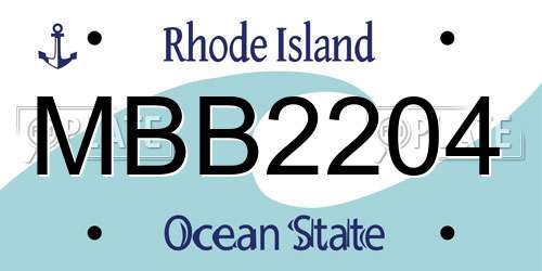 MBB2204 Rhode Island License Plate