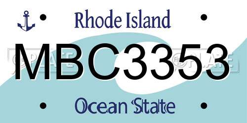 MBC3353 Rhode Island License Plate