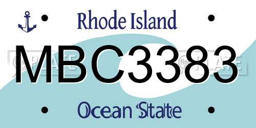 MBC3383 Rhode Island License Plate