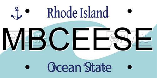 MBCEESE Rhode Island License Plate