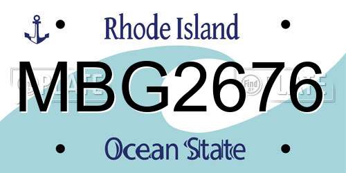 MBG2676 Rhode Island License Plate