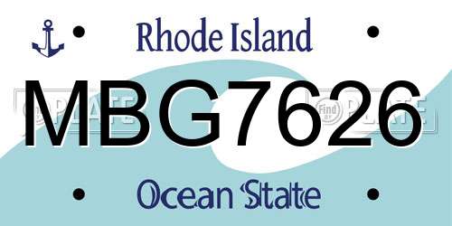 MBG7626 Rhode Island License Plate