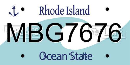 MBG7676 Rhode Island License Plate