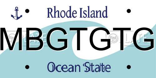 MBGTGTG Rhode Island License Plate
