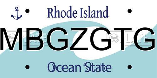 MBGZGTG Rhode Island License Plate