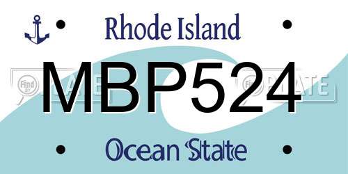MBP524 Rhode Island License Plate