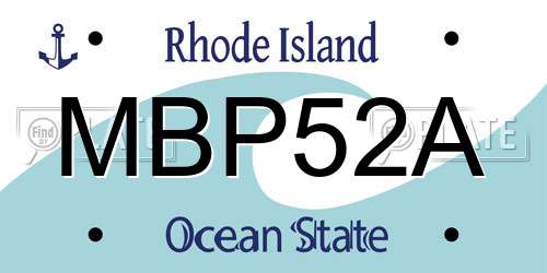 MBP52A Rhode Island License Plate