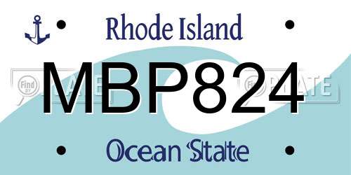 MBP824 Rhode Island License Plate