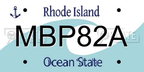 MBP82A Rhode Island License Plate