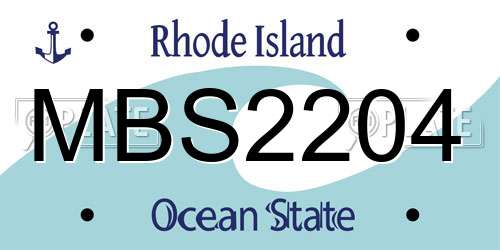 MBS2204 Rhode Island License Plate