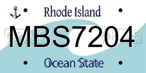 MBS7204 Rhode Island License Plate
