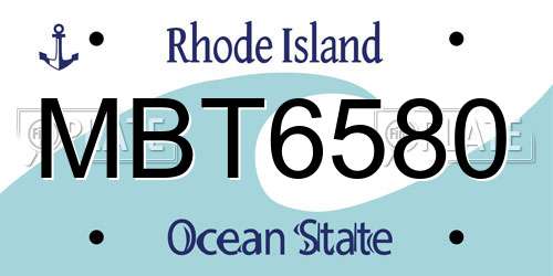 MBT6580 Rhode Island License Plate