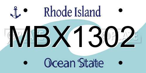 MBX1302 Rhode Island License Plate