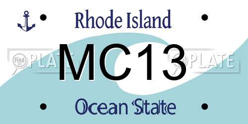 MC13 Rhode Island License Plate