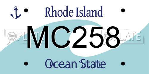 MC258 Rhode Island License Plate