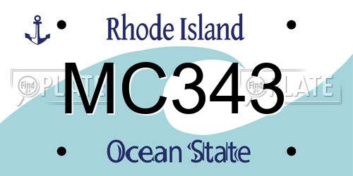 MC343 Rhode Island License Plate