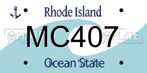 MC407 Rhode Island License Plate