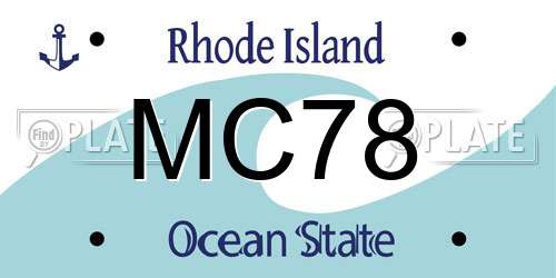 MC78 Rhode Island License Plate