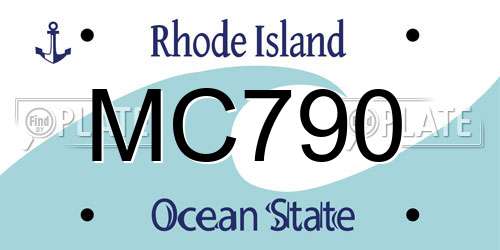 MC790 Rhode Island License Plate